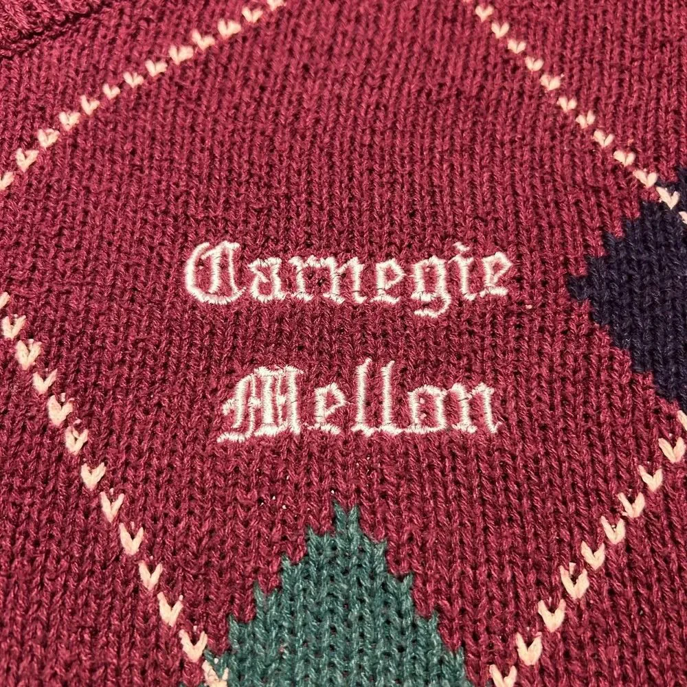 Oak Brook x Carnegie Mellon University Upcycled Tartan Plaid Sweater Size Medium